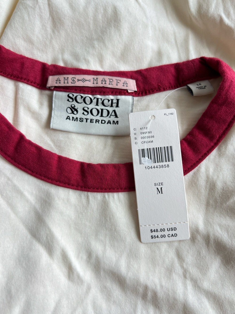 🍀Scotch & Soda Lucky You Ringer Tee Anthropologie New Cupid Lucky You Medium - Picture 11 of 12